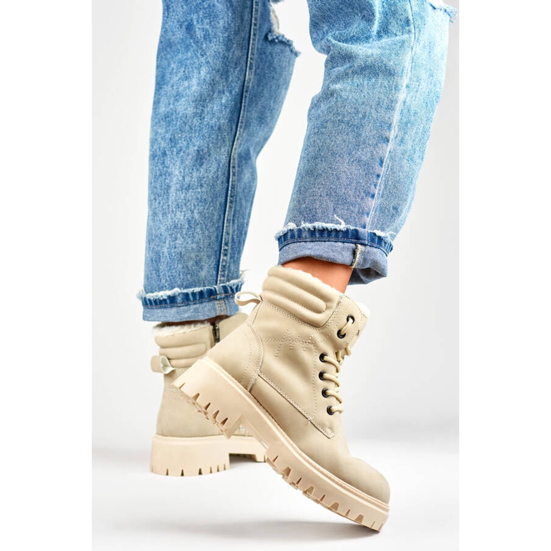 Botas femininas com isolamento, bege GD-TL51BE 1