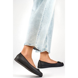 Sapatilhas femininas confortáveis ​​pretas com laço GD-XR392A-B preto 2