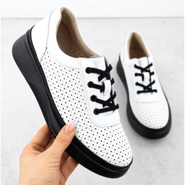 Sapatos de couro Open Women Open na plataforma branca Vinceza 79506 branco 1