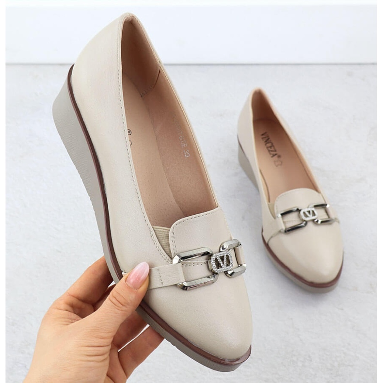 Sapatos femininos para bege vinceza 58478 1