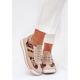Sneakers Sports Sapatos Impressão de leopardo marrom-bege feminino 2