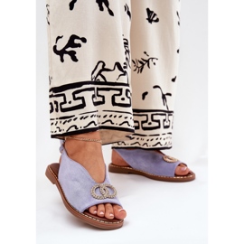 Sandálias femininas com eco -blue blue blue blue azul 2