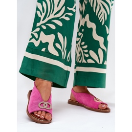 Sandálias femininas com rosa eco -bocado de peito liso 2 Sandálias femininas com rosa eco -bocado de peito liso 2