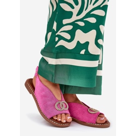 Sandálias femininas com rosa eco -bocado de peito liso 1