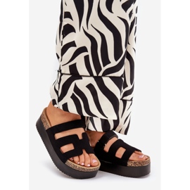 Slippers em uma enorme plataforma preta preto 1