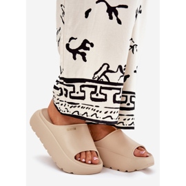 Big Star Chinelos de espuma feminina na grande estrela rr274a569 plataforma bege 1