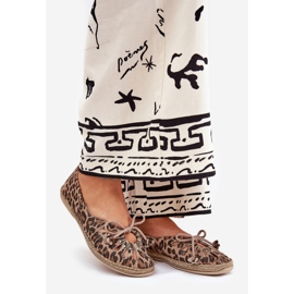 Zazoo Ballerinas de couro natural estampa de leopardo 10179 Brown castanho 1