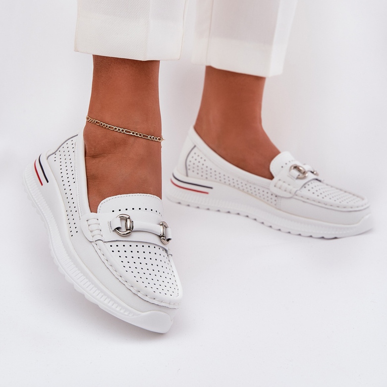 Open Work Vinceza Ballerinas Natural 95331 White branco 2