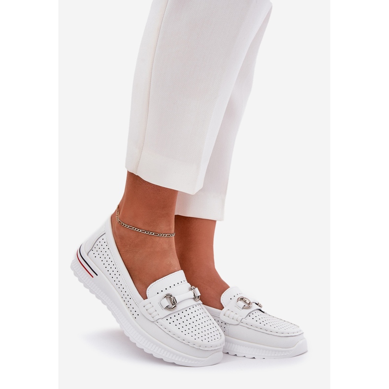 Open Work Vinceza Ballerinas Natural 95331 White branco 1