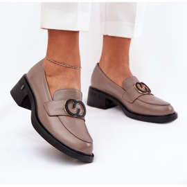 Vinceza 18102 mocassins de couro bege 2