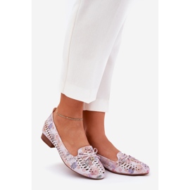 Jezzi Ballerinas abertas com flores Eco -SUEDE Amepitrea multicolor rosa 1