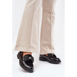 Mocassins das mulheres pintadas com um arco s.barski hy51-319 preto 2 Mocassins das mulheres pintadas com um arco s.barski hy51-319 preto 2