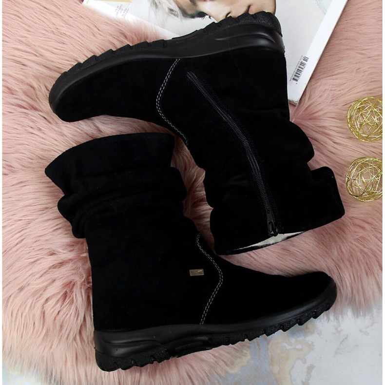 Botas de couro isolantes de mulher RIEKER Z7171-01 preto 1