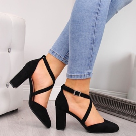 Sandálias pretas de mulher no posto Sergio Leone SK863 preto 1