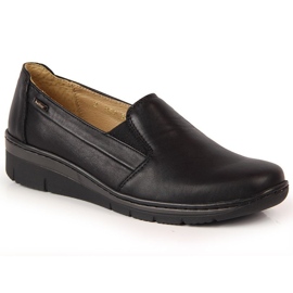 Sapatos femininos de couro, slip-on preto Helios 350 1