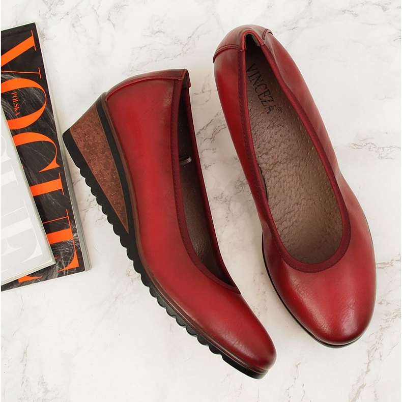 Bombas de cunha Red Vinceza vermelho 2