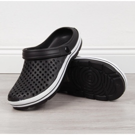 NEWS chinelos de espuma vazada preta preto 1