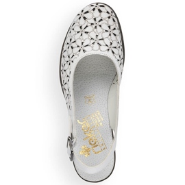 Sandálias de sandálias abertas Rieker branco feminino 40981-80 branco 2
