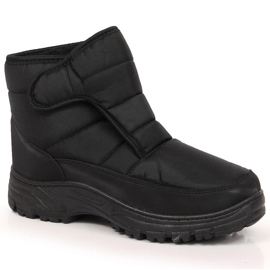 News Botas de neve masculinas com isolamento de velcro, pretas Notícias preto 1