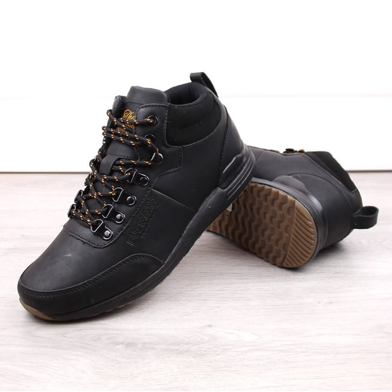 Sapatos de couro preto para homens Jogger Bustagrip 1