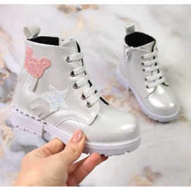 Botas de menina Potocki prata com isolamento prateado brilhante 2 Botas de menina Potocki prata com isolamento prateado brilhante 2