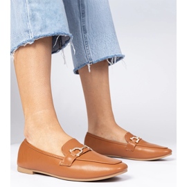 Mocas elegantes marrons com zircões marrom 1