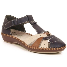 Sandálias rasas de mulher cómodas com velcro Rieker M1655-14 bege 2 Sandálias rasas de mulher cómodas com velcro Rieker M1655-14 bege 2