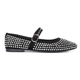 Sapatilhas femininas negras com tachas preto 2