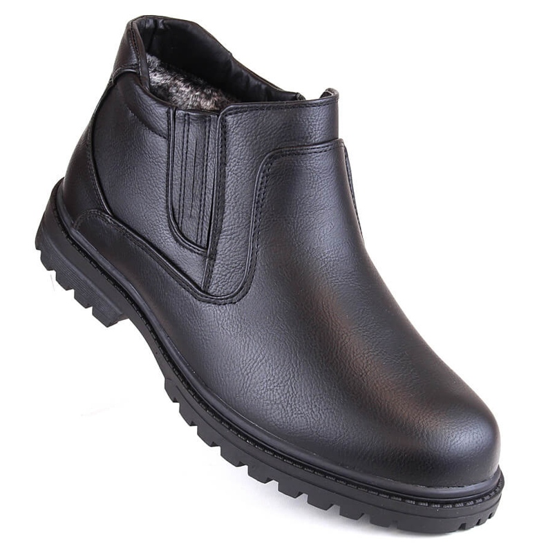 Atletico Botas masculinas, botas Chelsea com isolamento, pretas Man's Style WS-006 preto 1