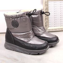 Botas de neve infantis impermeáveis ​​com membrana isolada, cinza Kornecki 6896 2