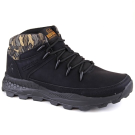 Bustagrip Sapatos de trekking masculinos de couro de cano alto, pretos 2