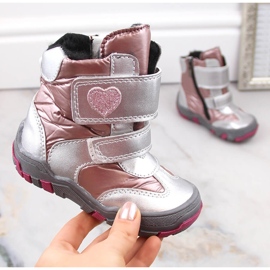 Botas femininas com velcro, isoladas, Kornecki 6968 prata 1