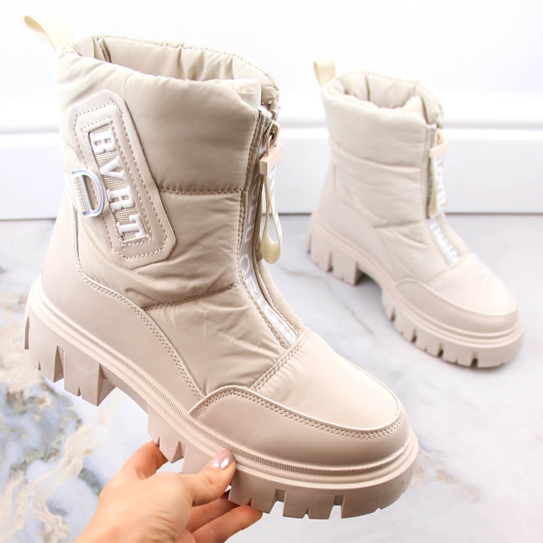 Botas femininas de neve com zíper e isolamento, bege Filippo DBT4960 2