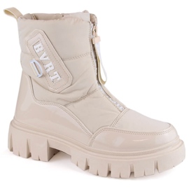 Botas femininas de neve com zíper e isolamento, bege Filippo DBT4960 1 Botas femininas de neve com zíper e isolamento, bege Filippo DBT4960 1
