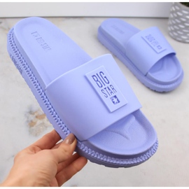 Chinelos plataforma azul feminino Big Star LL274431 2