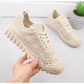 Calçado desportivo feminino de renda bege T.Sokolski 1982 1