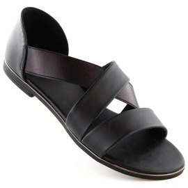 Sandálias femininas com elástico, pretas Jezzi 3882 preto 1