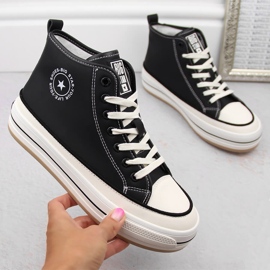 Tênis plataforma feminino, levemente isolado, preto Big Star OO274062 1