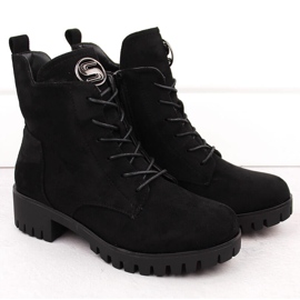 M. DASZYŃSKI Botas de camurça com salto alto e plataforma, isoladas pretas M.Daszyński MR1813-38 preto 2 M. DASZYŃSKI Botas de camurça com salto alto e plataforma, isoladas pretas M.Daszyński MR1813-38 preto 2