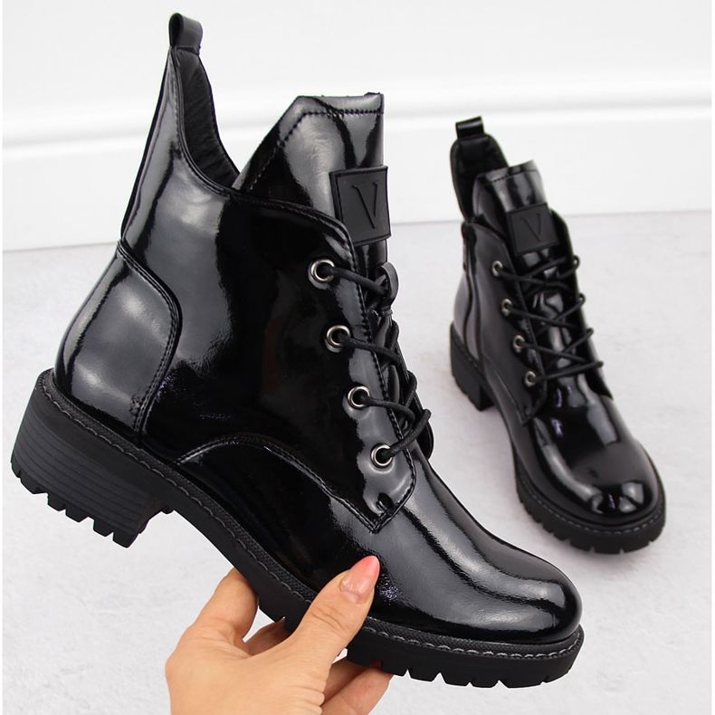 Vestuário de trabalho feminino preto envernizado Vinceza 58136 1