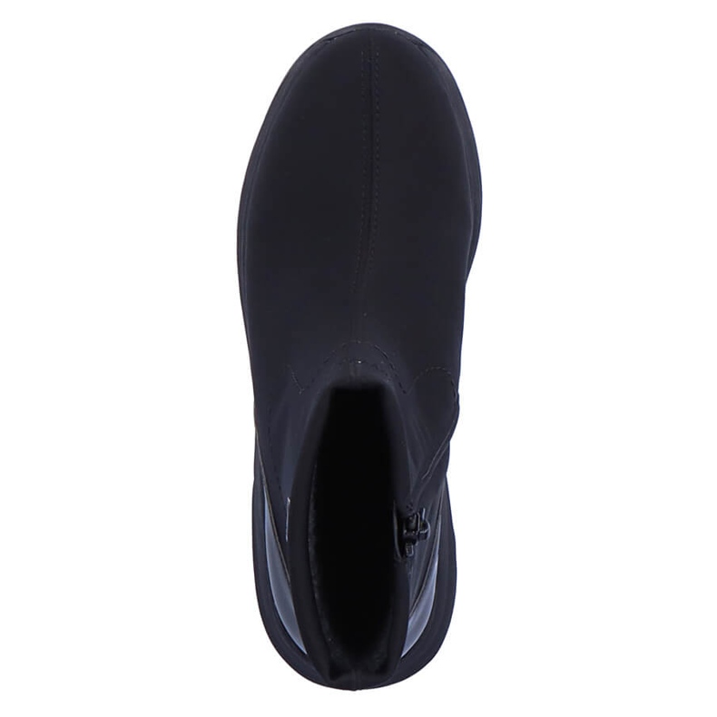 Botas femininas impermeáveis ​​de cunha pretas Remonte D6677-03 preto 1