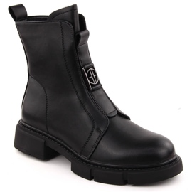 Botins femininos pretos de couro Filippo DBT6524 preto 1