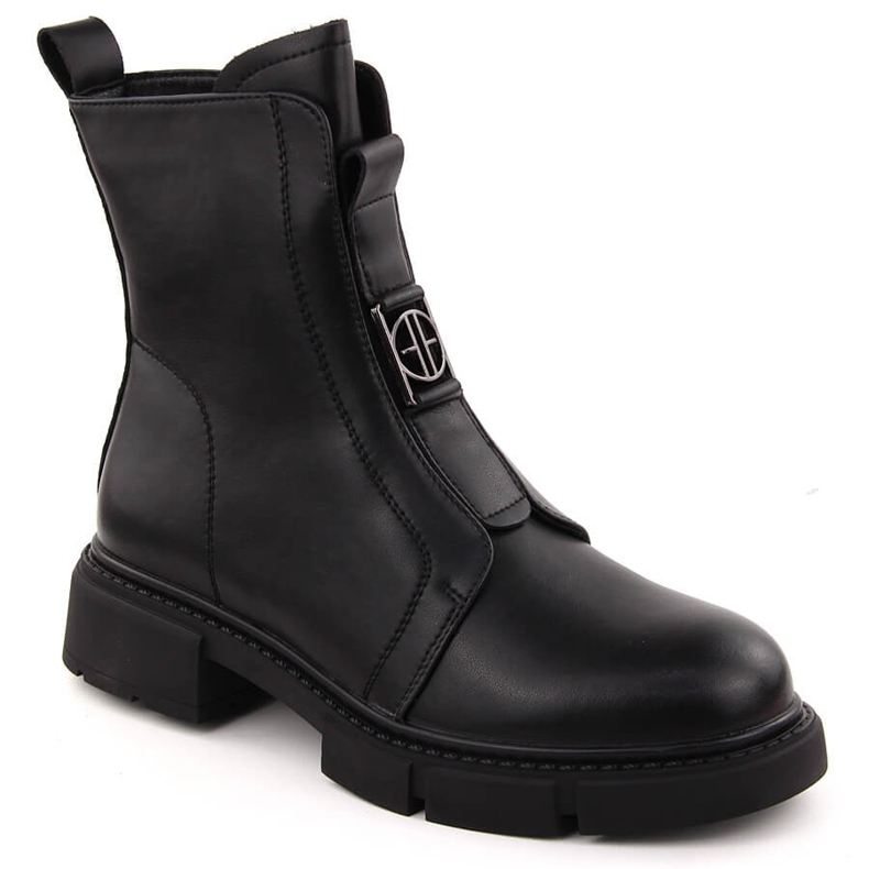 Botins femininos pretos de couro Filippo DBT6524 preto 1