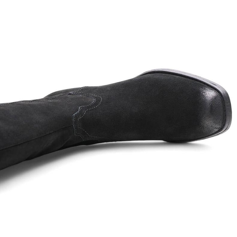 Botas de cowboy pretas femininas de couro por Sergio Leone KZ268 preto 1