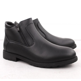 Atletico Botas masculinas, botas Chelsea com isolamento, pretas Man's Style WS-002 preto 1