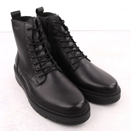 Botas masculinas de couro com isolamento, pretas, Rieker 30101-00 preto 2