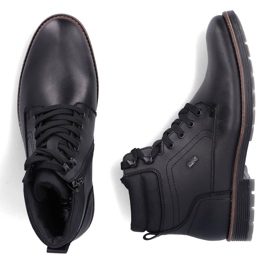 Botins impermeáveis ​​de couro, sapatos masculinos com isolamento, pretos Rieker F4544-00 2