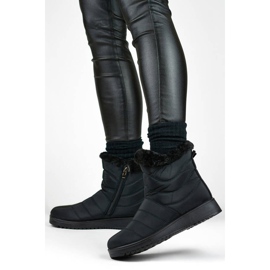 Botas femininas de neve isoladas com pele, pretas W76B preto 2
