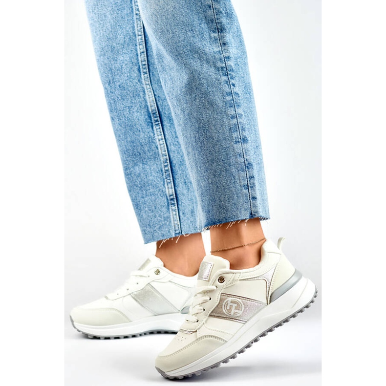 Calçados esportivos femininos, tênis plataforma, branco Y3806W 2