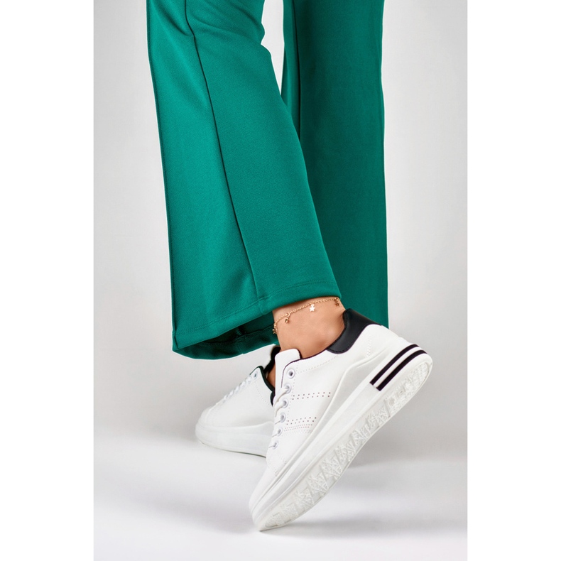 Tênis plataforma feminino, branco 85-710W/B 2